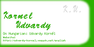 kornel udvardy business card